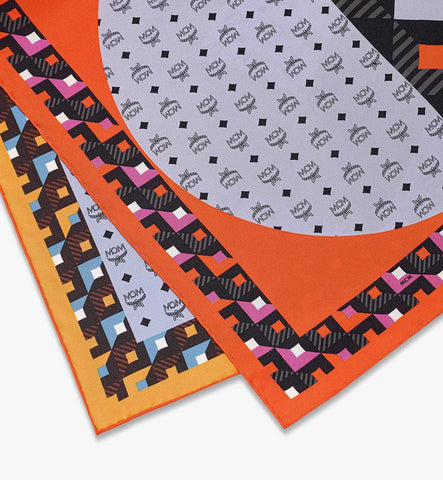 MEFGAMM06OQ001-Abstract Monogram Scarf in Organic Silk|Orangeade