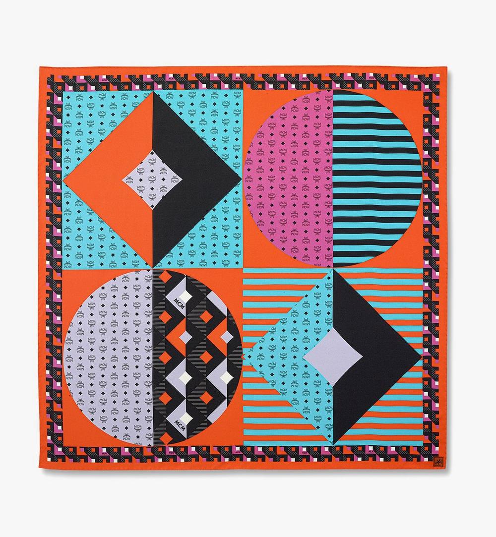 MEFGAMM06OQ001-Abstract Monogram Scarf in Organic Silk|Orangeade