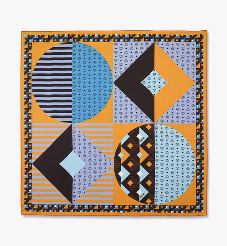 MEFGAMM06OQ001-Abstract Monogram Scarf in Organic Silk|Orangeade