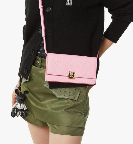 Aren Chain Wallet in Embossed Monogram Leather image 6