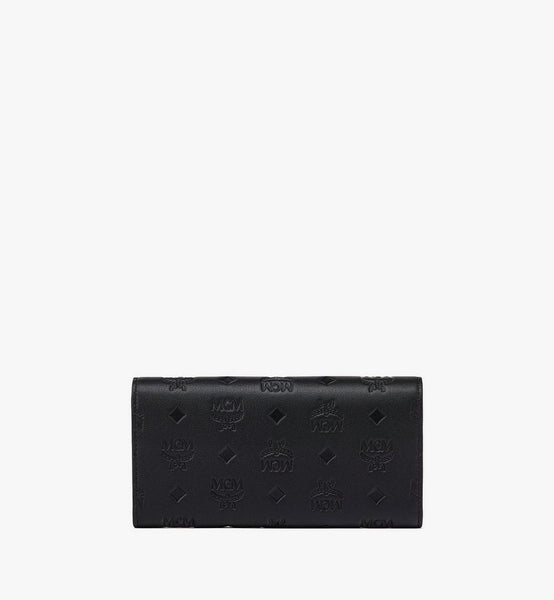 Aren Continental Wallet in Embossed Monogram Leather image 3