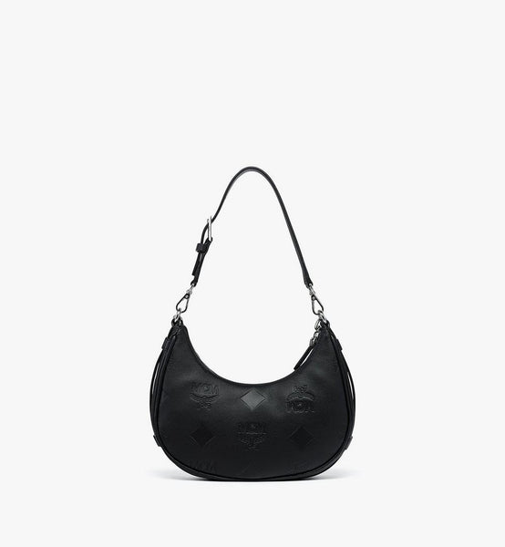 Aren Crescent Hobo Bag In Maxi Monogram Leather Small image 4
