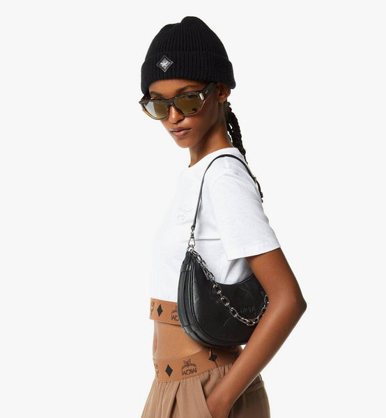 Aren Crescent Hobo Bag In Maxi Monogram Leather Small image 10