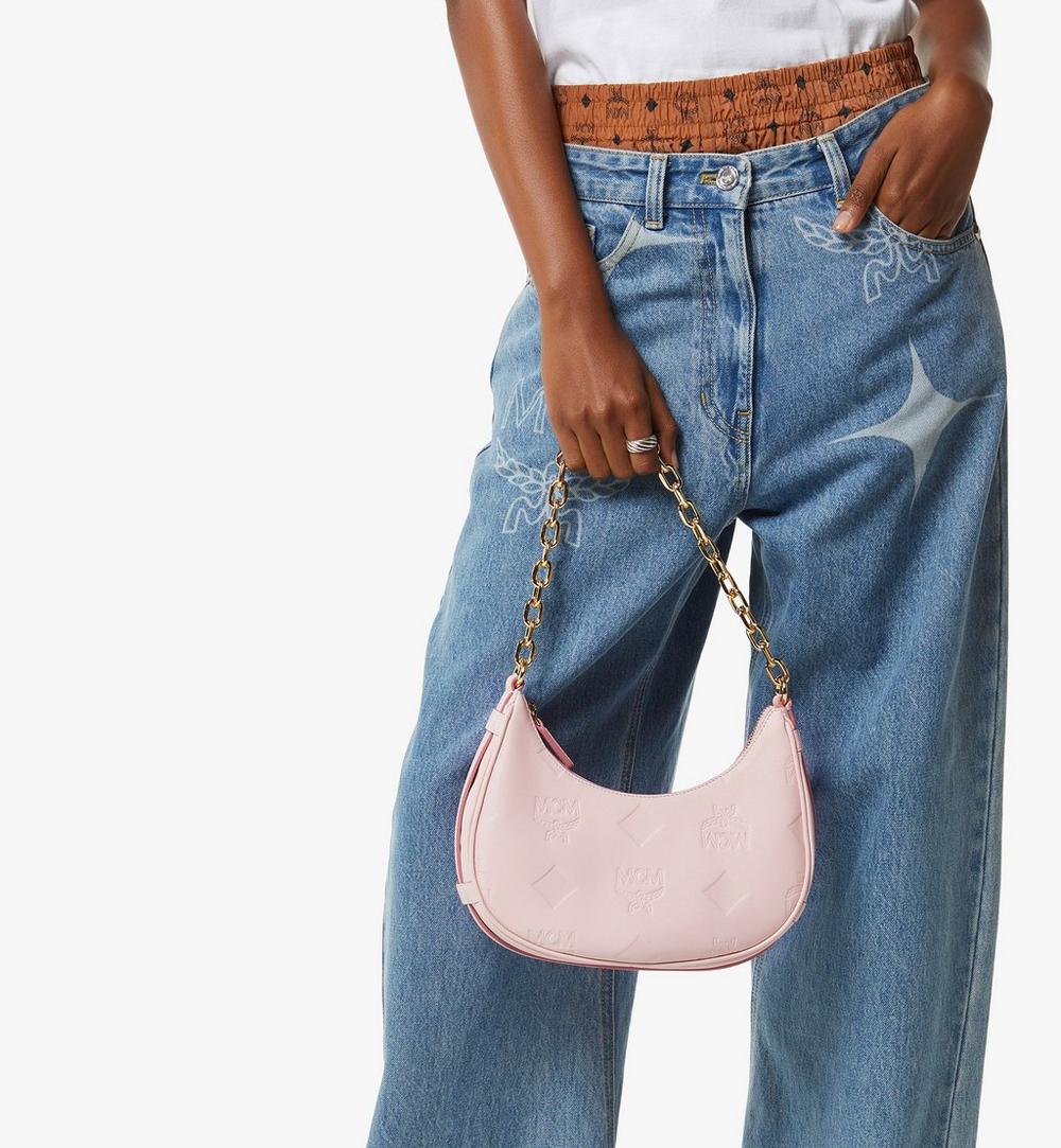 MWHGSTA03QA001-Aren Crescent Hobo Bag in Maxi Monogram Leather|LOTUS