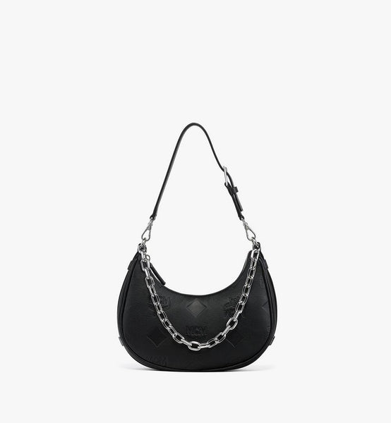 Aren Crescent Hobo Bag In Maxi Monogram Leather Small image 1