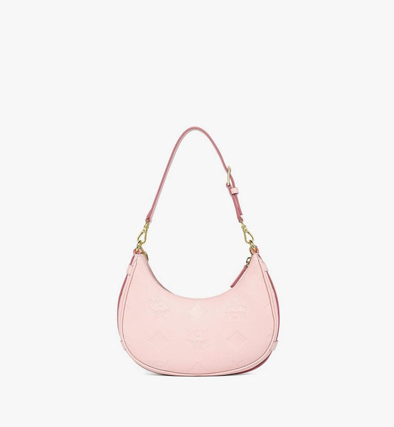 Aren Crescent Hobo Bag In Maxi Monogram Leather Small image 4