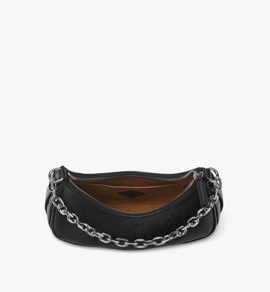 Aren Crescent Hobo Bag In Maxi Monogram Leather Small image 3