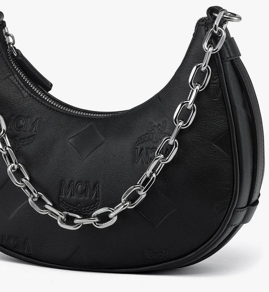 Aren Crescent Hobo Bag In Maxi Monogram Leather Small image 5