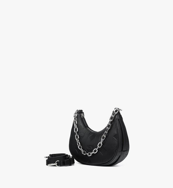 Aren Crescent Hobo Bag In Maxi Monogram Leather Small image 2