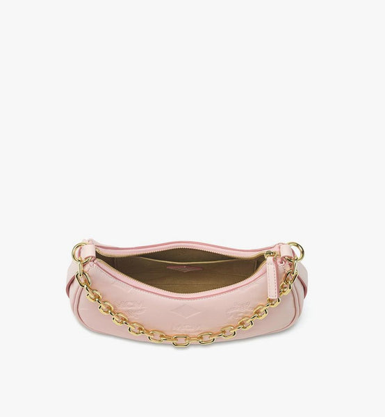 Aren Crescent Hobo Bag In Maxi Monogram Leather Small image 3