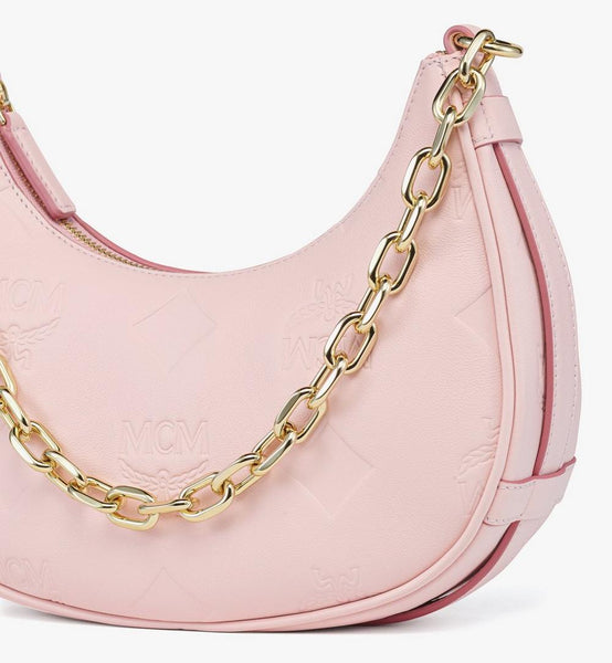 Aren Crescent Hobo Bag In Maxi Monogram Leather Small image 5