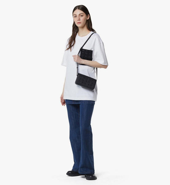 Aren Crossbody Wallet in Embossed Monogram Leather image 6