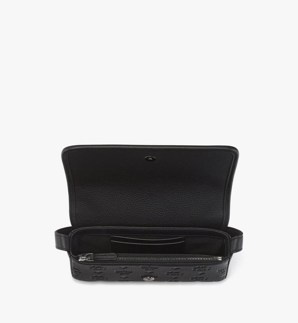 MXZGATA04BK001-Aren Crossbody Wallet in Embossed Monogram Leather|Black