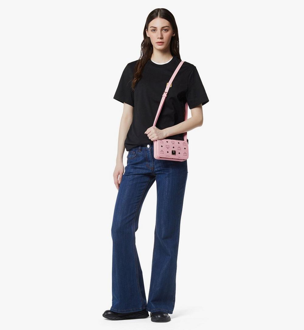 MXZGATA12PZ001-Aren Crossbody Wallet in Visetos|Soft Pink