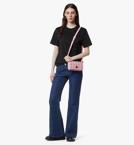 MXZGATA12PZ001-Aren Crossbody Wallet in Visetos|Soft Pink