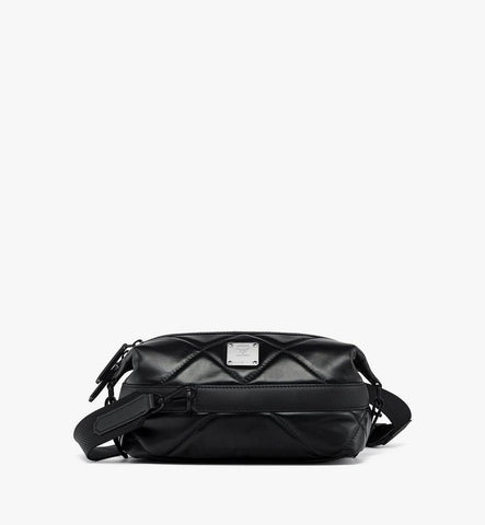 MMRGATA05BK001-Aren Crossbody in Diamond Quilted Leather|Black