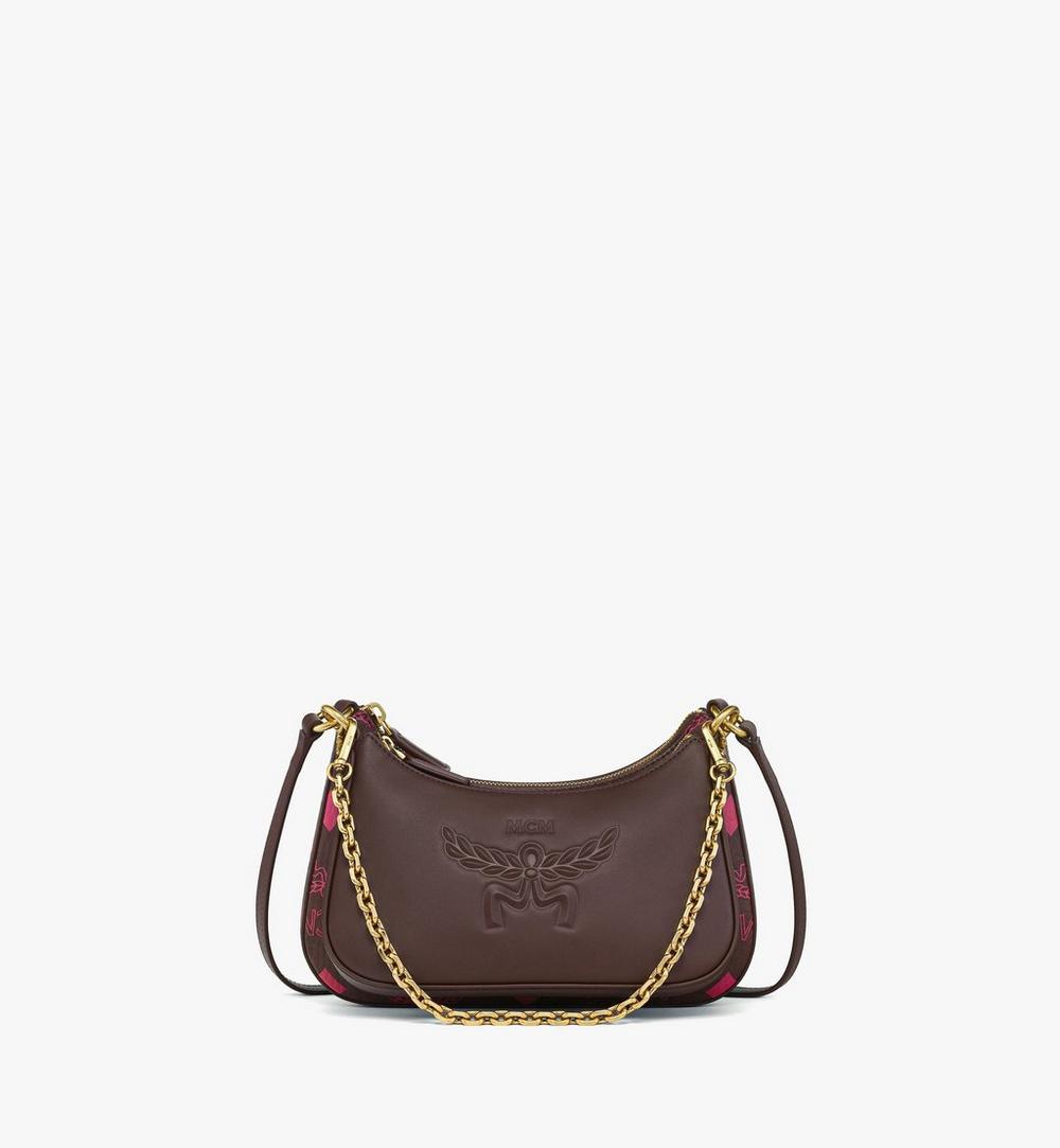 MWHGATA014B001-Aren Duo Hobo in Maxi Visetos and Calfskin|Cinnamon