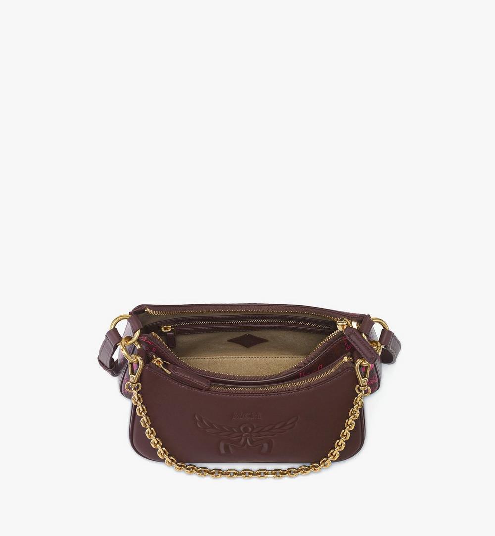 MWHGATA014B001-Aren Duo Hobo in Maxi Visetos and Calfskin|Cinnamon