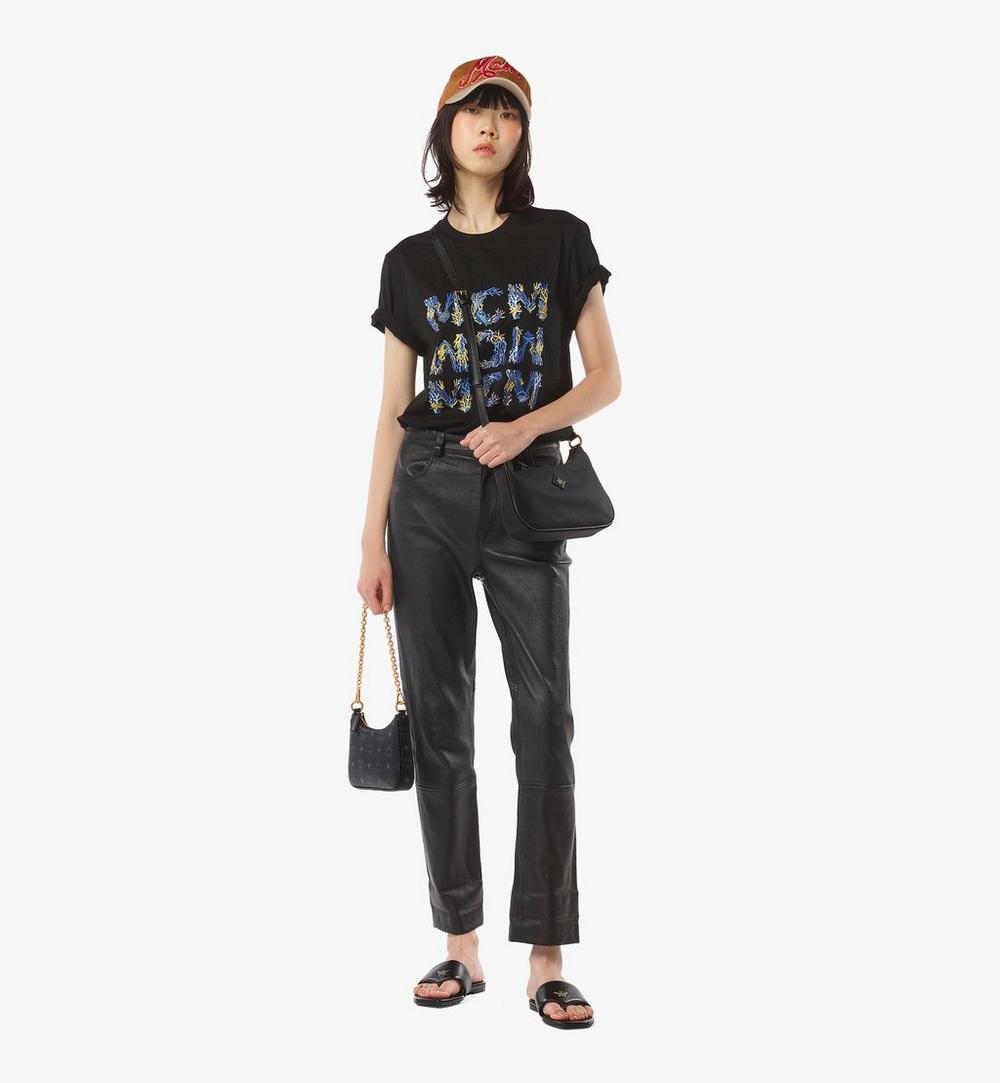 MWHFSTA10BK001-Aren Duo Hobo in Recycled Nylon and Visetos|BLACK