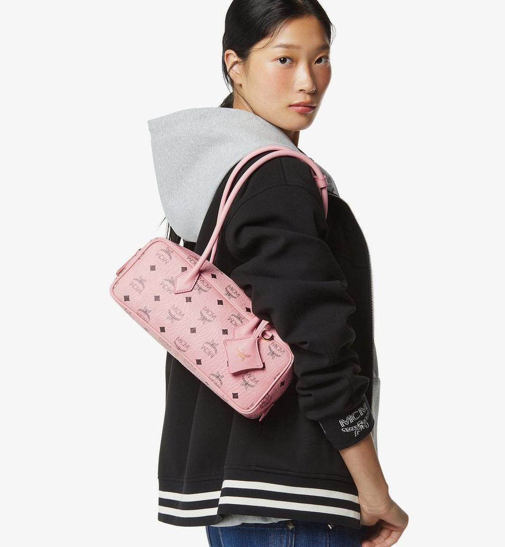 MWSGATA01PZ001-Aren East West Shoulder Bag in Visetos|Soft Pink