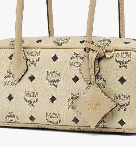 MWSGATA01I8001-Aren East West Shoulder Bag in Visetos|Beige + Black