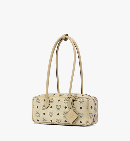 MWSGATA01I8001-Aren East West Shoulder Bag in Visetos|Beige + Black