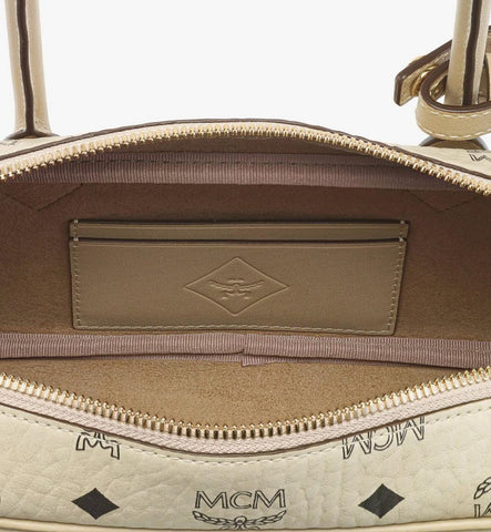 MWSGATA01I8001-Aren East West Shoulder Bag in Visetos|Beige + Black