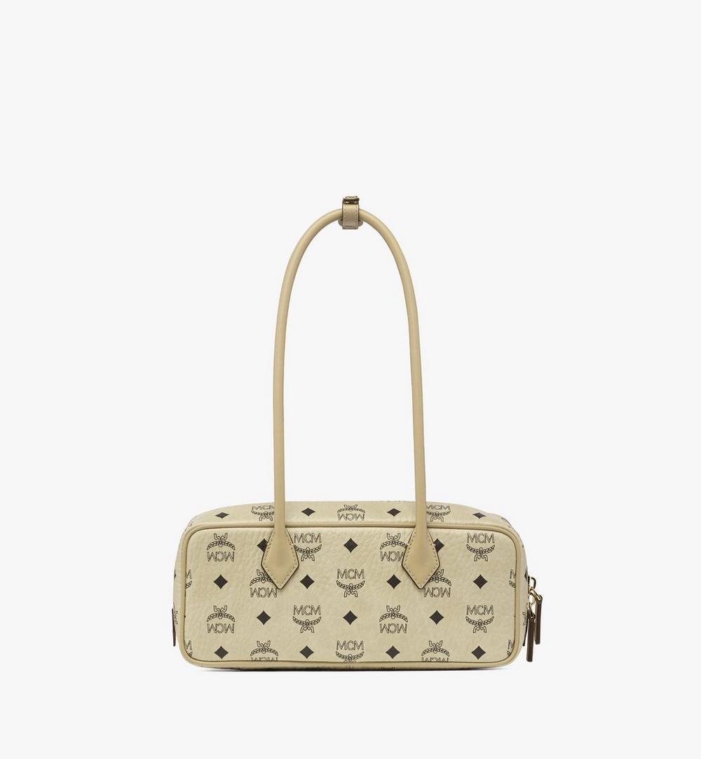 MWSGATA01I8001-Aren East West Shoulder Bag in Visetos|Beige + Black