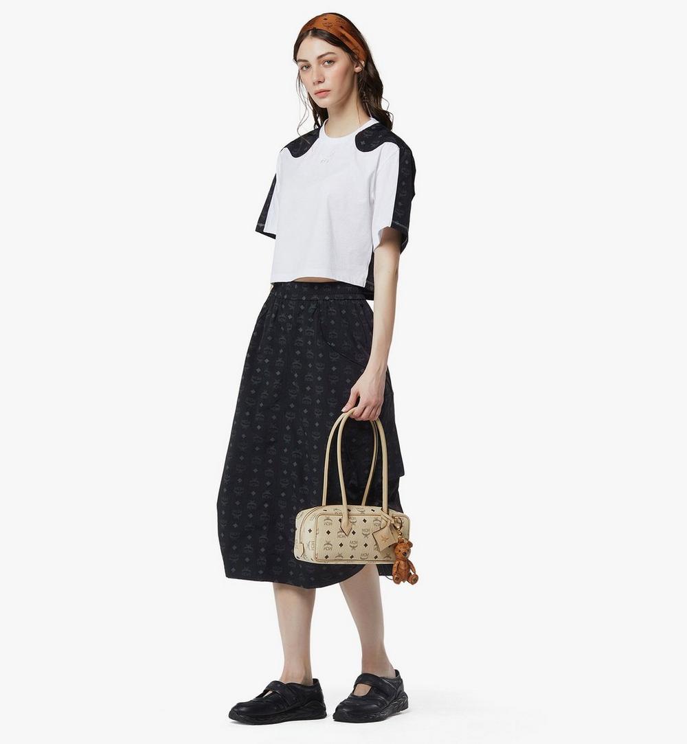 MWSGATA01I8001-Aren East West Shoulder Bag in Visetos|Beige + Black