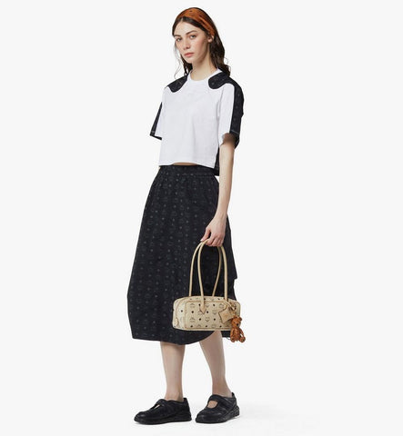 MWSGATA01I8001-Aren East West Shoulder Bag in Visetos|Beige + Black