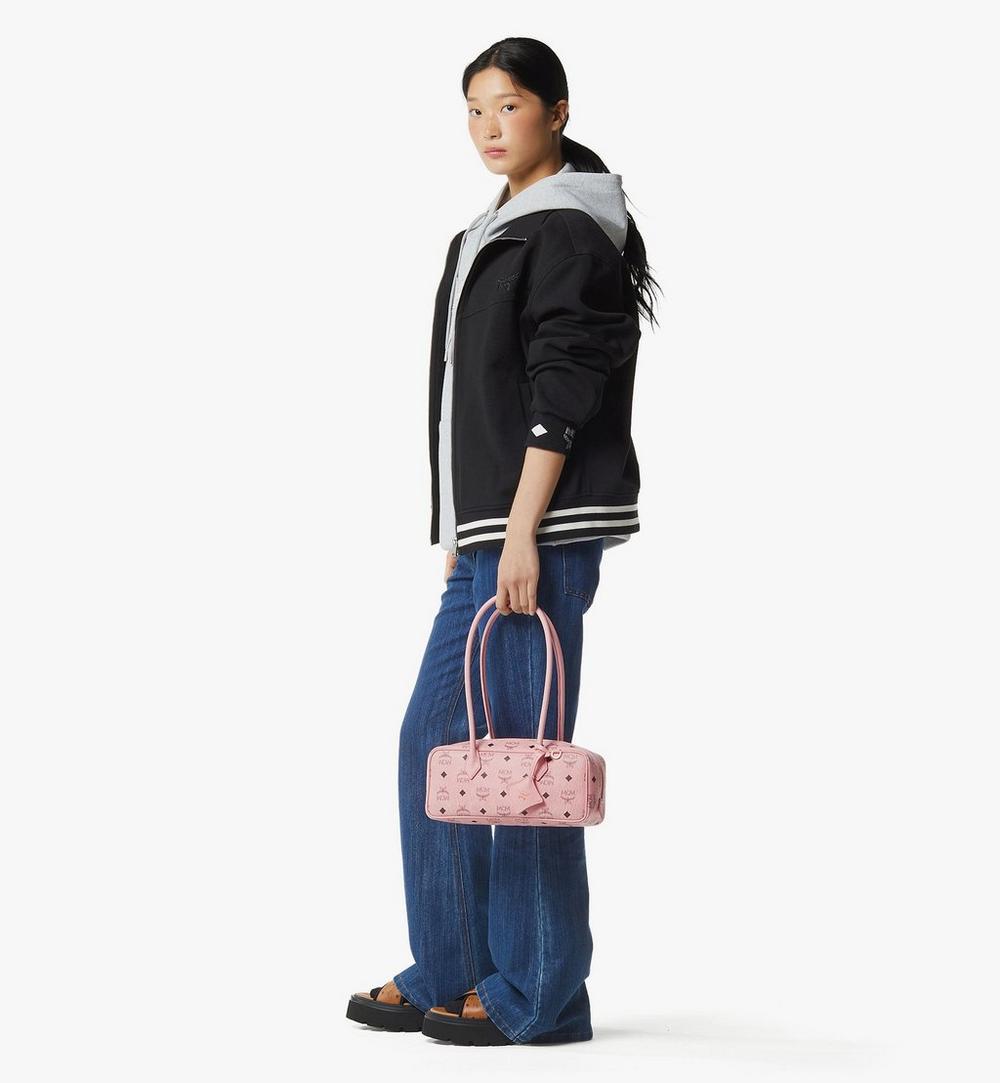 MWSGATA01PZ001-Aren East West Shoulder Bag in Visetos|Soft Pink