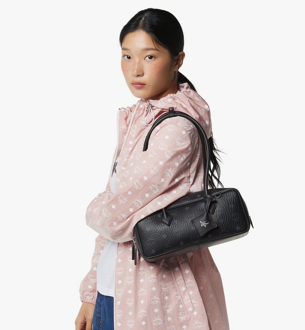 MWSGATA01BK001-Aren East West Shoulder Bag in Visetos|Black