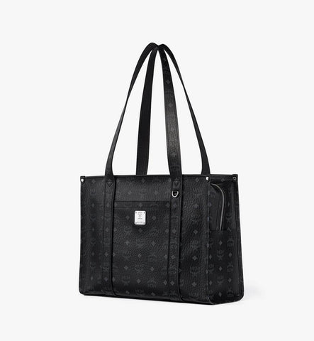 MWTGSTA03BK001-Aren School Bag Tote in Visetos|Black