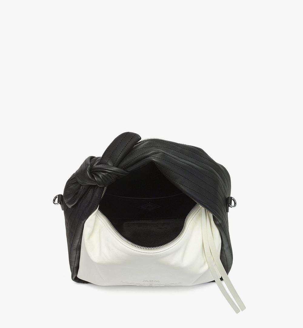 MWSGSTA05BW001-Aren Shoulder Bag in Lamb Leather|BLACK AND WHITE