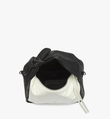 MWSGSTA05BW001-Aren Shoulder Bag in Lamb Leather|BLACK AND WHITE
