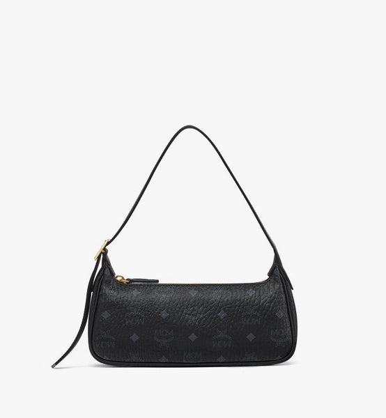 Aren Shoulder Bag in Visetos BLACK Small