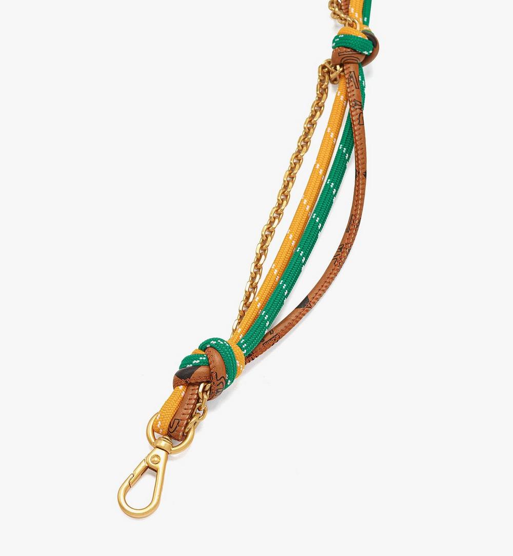 MYZGSTA06CO001-Aren Shoulder Strap in Cotton and Visetos|COGNAC