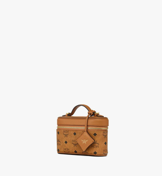 MWRGSTA02CO001-Aren Vanity Case in Visetos Leather Mix|COGNAC