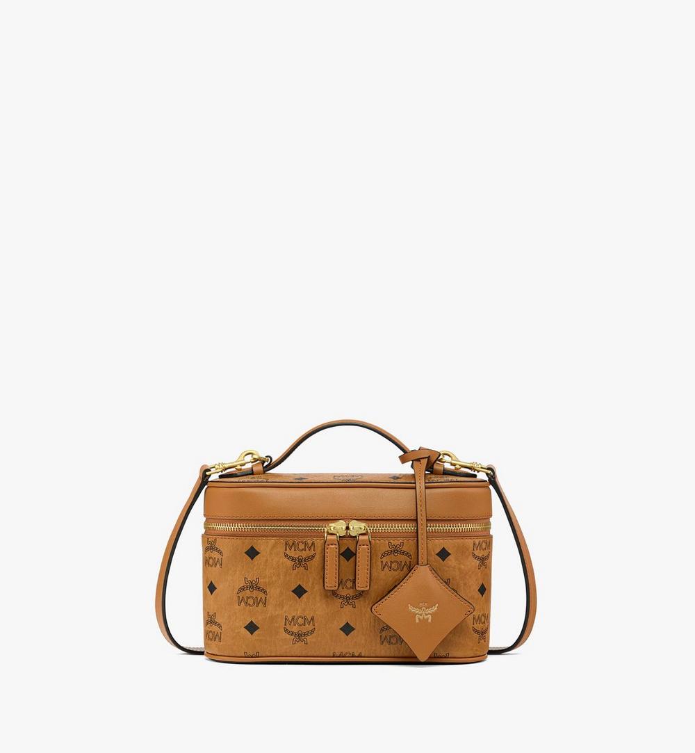 MWRGATA05CO001-Aren Vanity Case in Visetos Leather Mix|Cognac