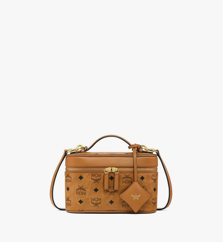 MWRGATA05CO001-Aren Vanity Case in Visetos Leather Mix|Cognac