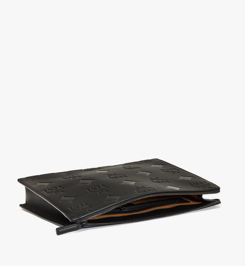 MXZFATA13BK001-Aren Wristlet Pouch in Maxi Monogram Leather|BLACK