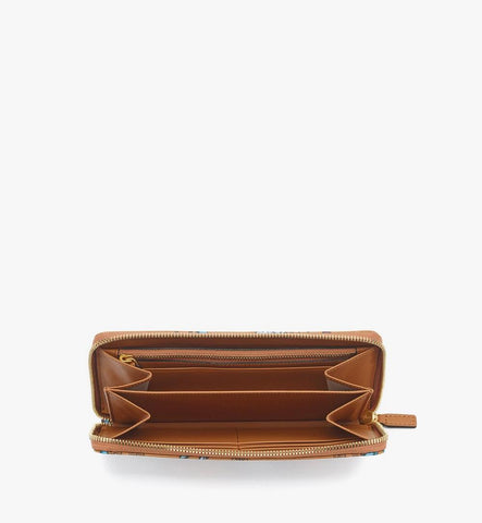 MXLGSTA01CO001-Aren Zip Around Wallet in Rabot Visetos|COGNAC
