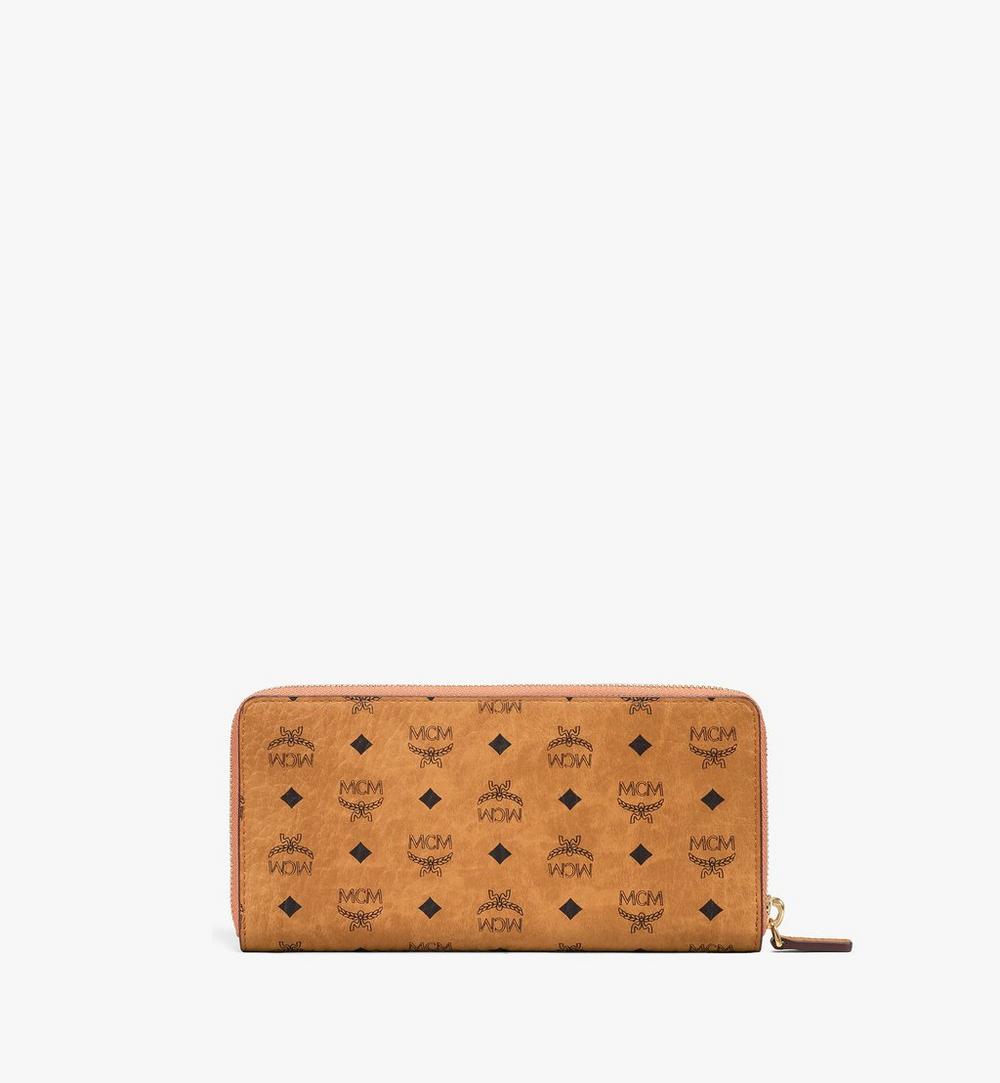 MYLFSTA01CO001-Aren Zip Around Wallet in Visetos|COGNAC