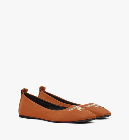 MESFSMM11CO035-Ballerina Shoes in ECONYL®|Cognac