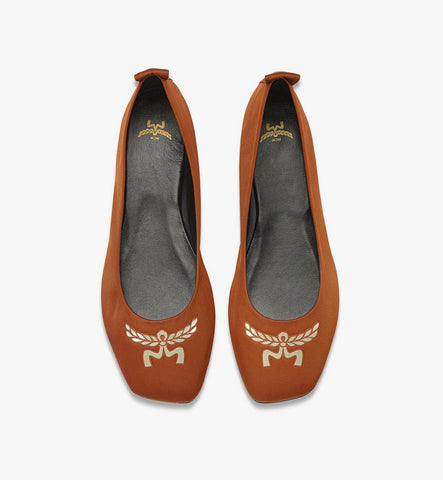 MESFSMM11CO039-Ballerina Shoes in ECONYL®|Cognac