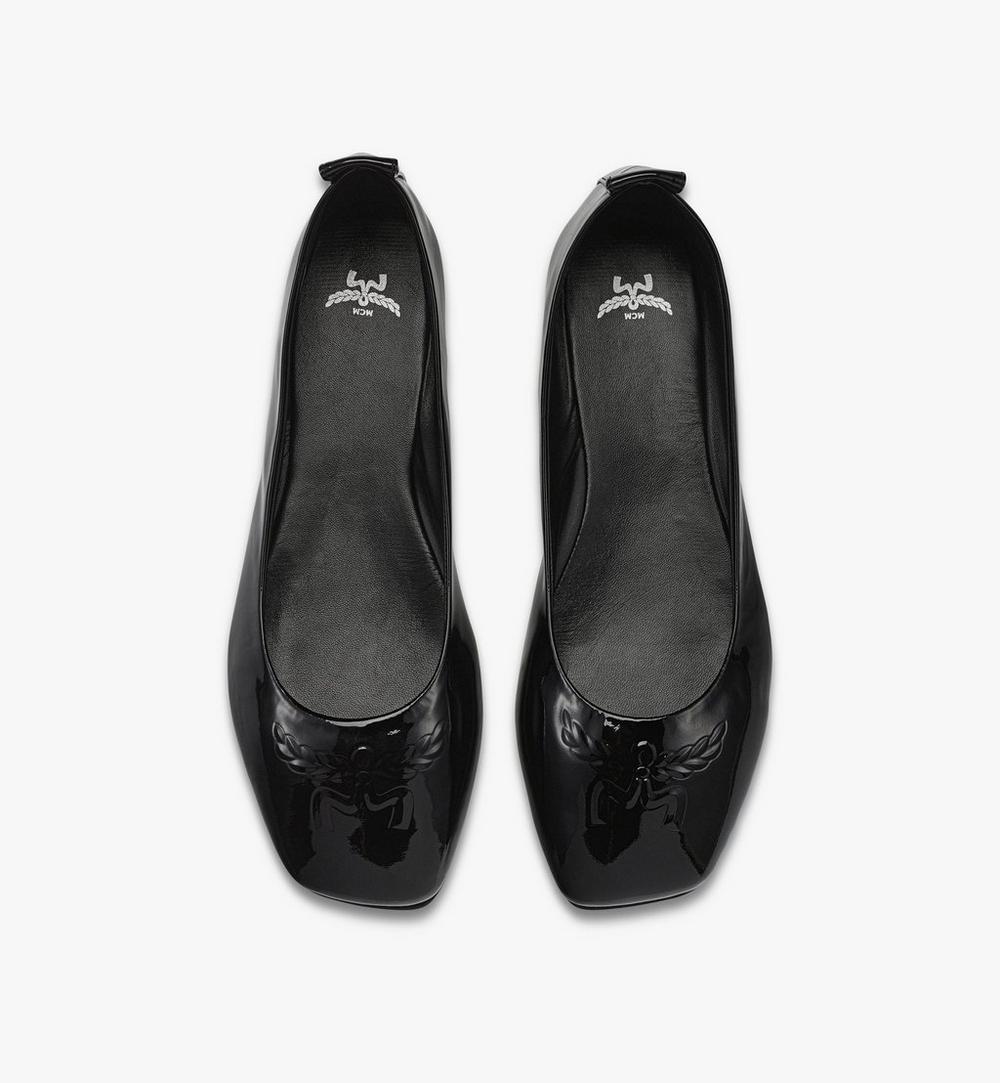 MESFSMM03BK039-Ballerina Shoes in Patent Lambskin|Black