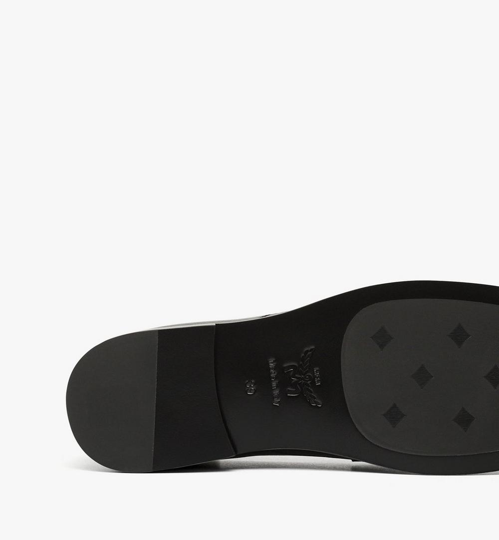 MESGAMM04BK038-Brass Plate Loafers in Calfskin|Black