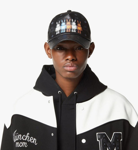 MECGSMM04BK001-Classic Cap in Rabot Visetos |BLACK