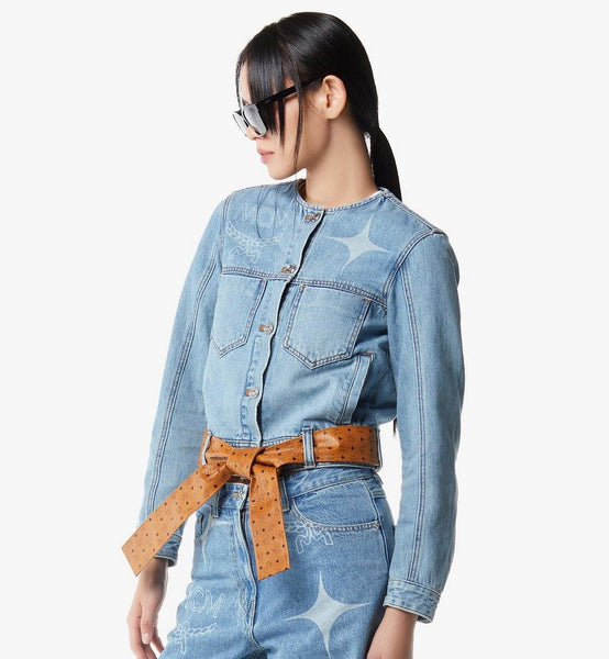 Constellation Denim Jacket With Monogram Leather Belt image 6