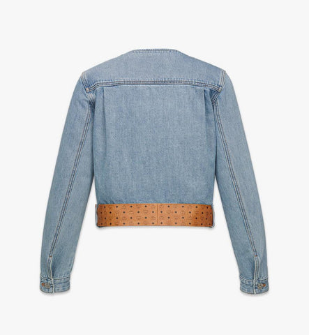 MFJGSMM051H042-Constellation Denim Jacket With Monogram Leather Belt|